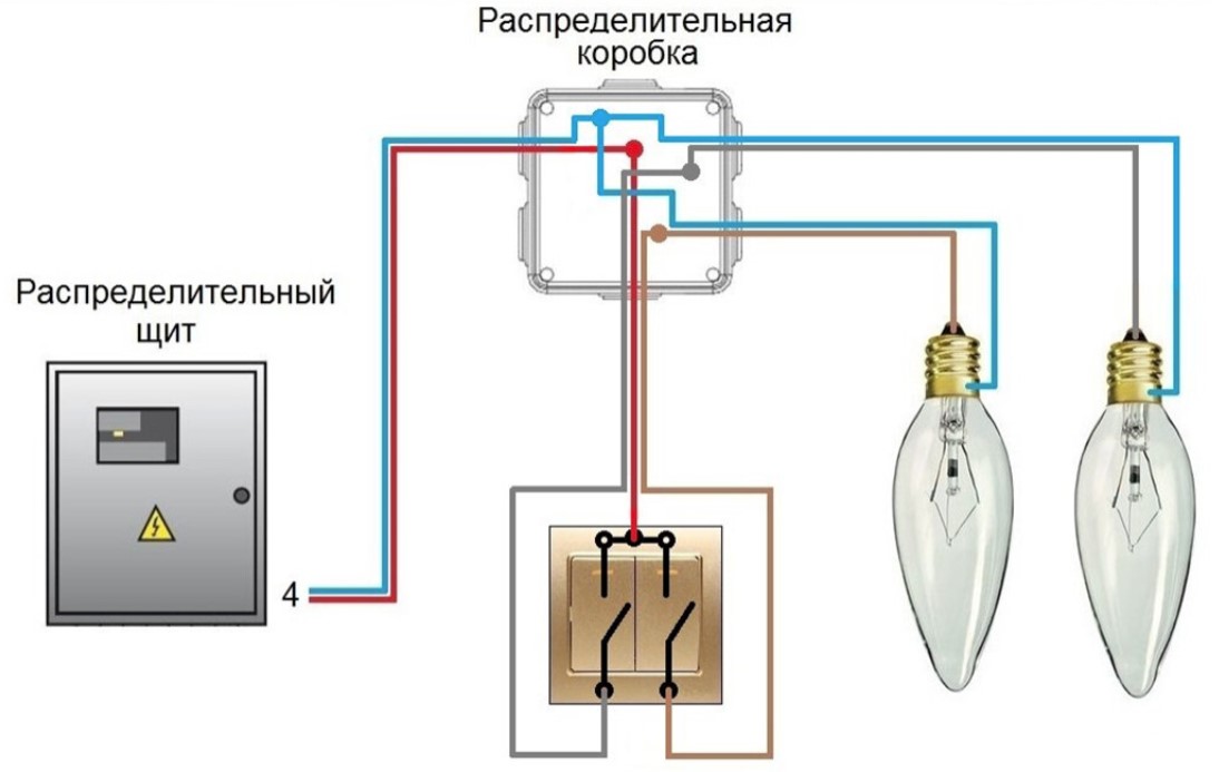 Подключение выключателя с подсветкой