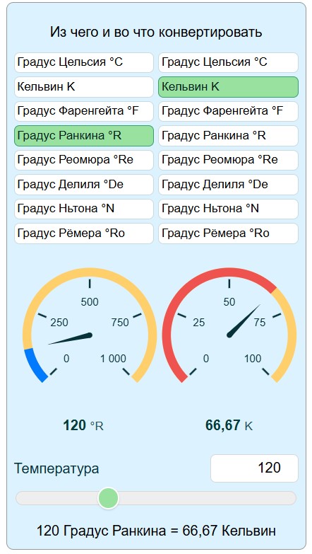 Конвертация температуры