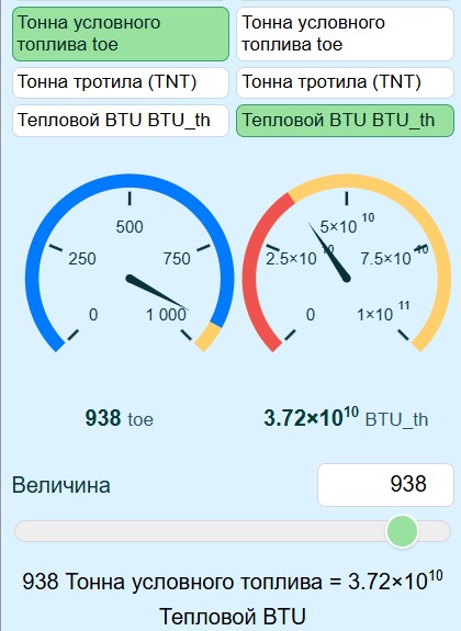 Конвертация любых единиц энергии